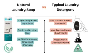Confronto: sapone naturale vs detersivo tipico. Differenza tra additivo e detersivo: il sapone naturale è biodegradabile e delicato, il detersivo contiene sostanze chimiche aggressive.