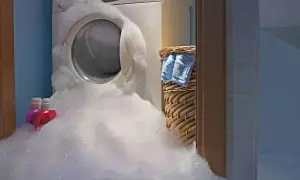 Troppo detersivo nella lavatrice cosa fare? La lavatrice è sommersa dalla schiuma, con flaconi di detersivo a terra.