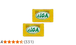 Due saponette Alga Ecologico, ideali per bucato a mano e in lavatrice, con olio di cocco.