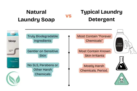 Confronto: sapone naturale vs detersivo tipico. Differenza tra additivo e detersivo: il sapone naturale è biodegradabile e delicato, il detersivo contiene sostanze chimiche aggressive.
