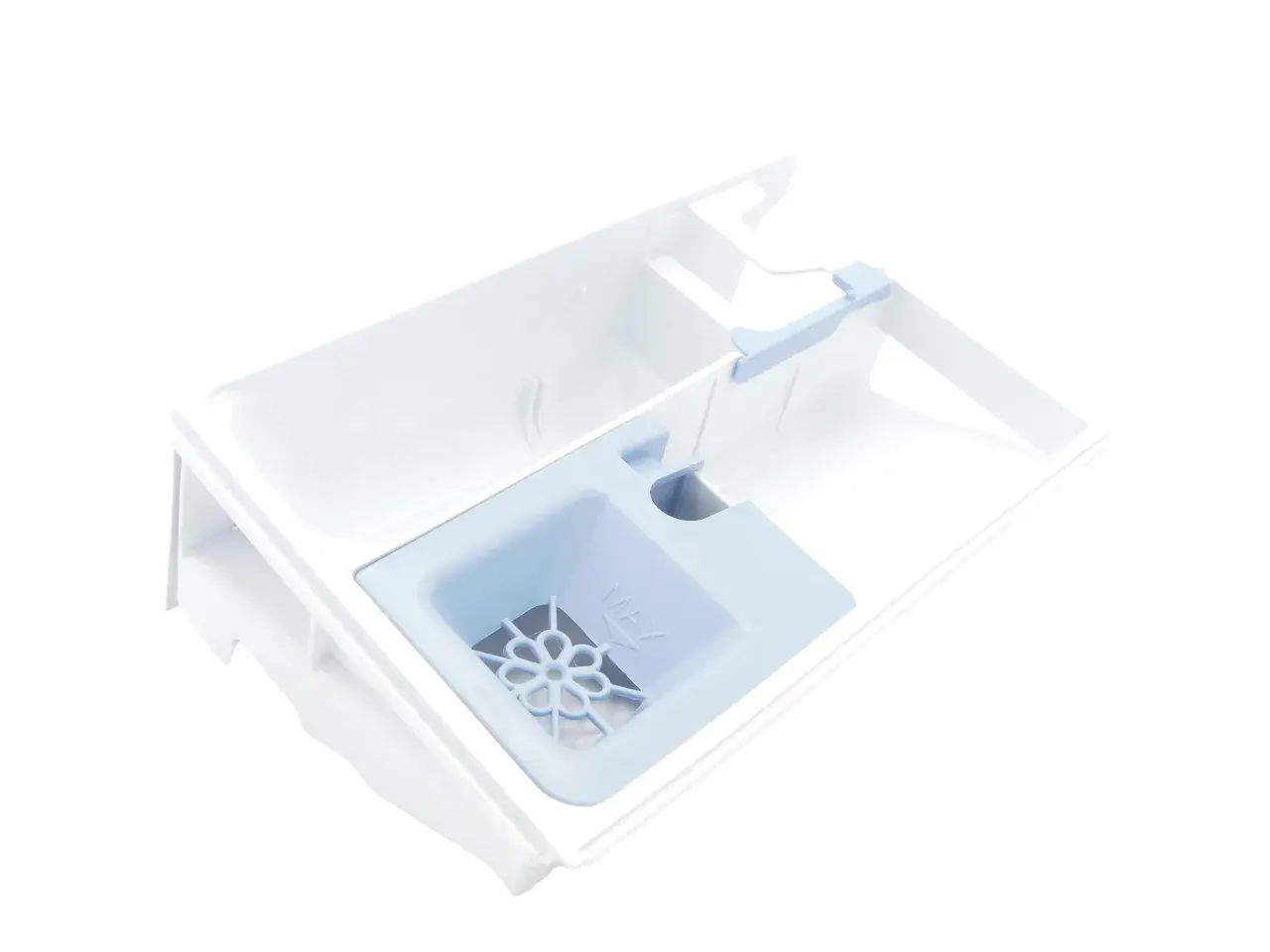 Cassetto per detersivo Hotpoint Ariston lavatrice: scomparto per detersivo liquido o in polvere, con indicazione MAX.